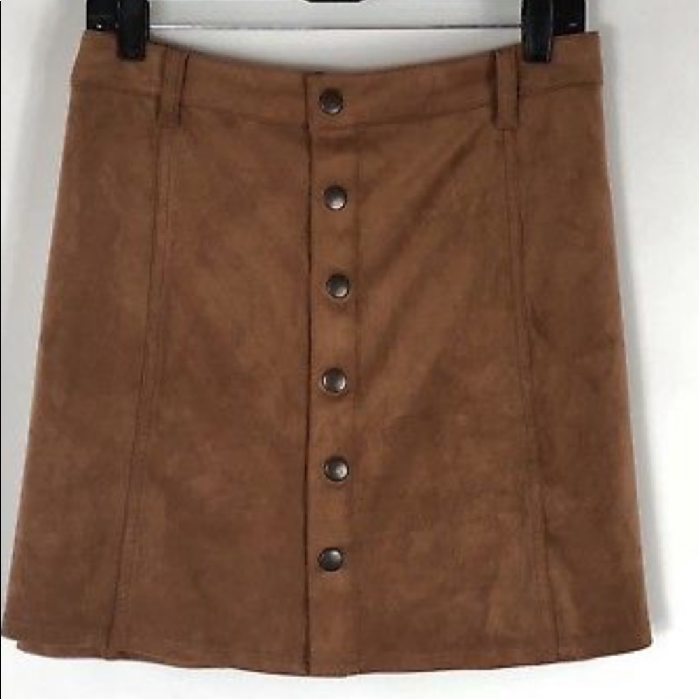 FAUX SUEDE A-LINE SKIRT